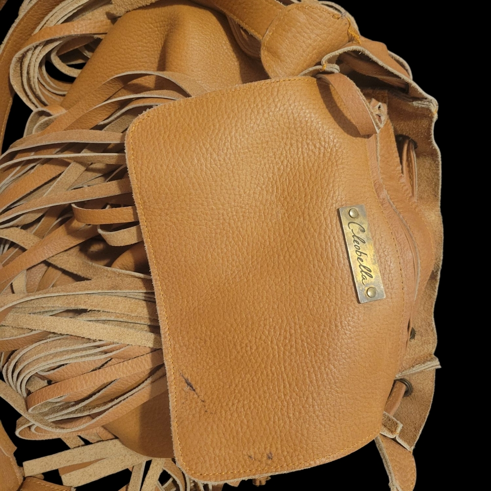 Cleobella Camel Fringe Shoulder Bag